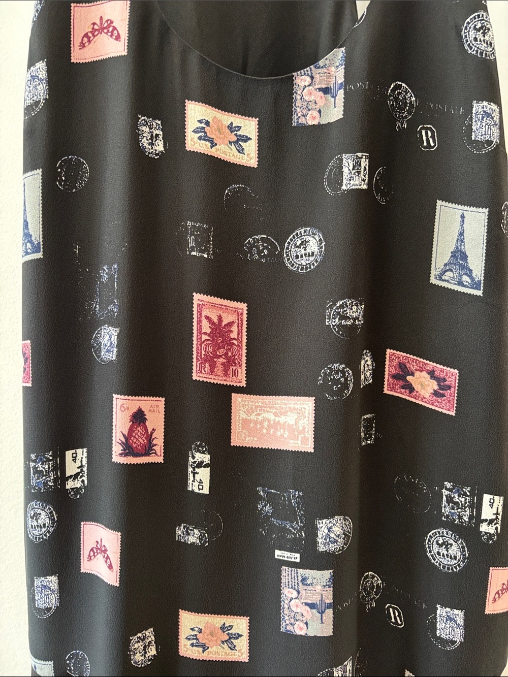 Joie Black Mini Dress with Pink and Light Blue Print - Picture 3 of 10